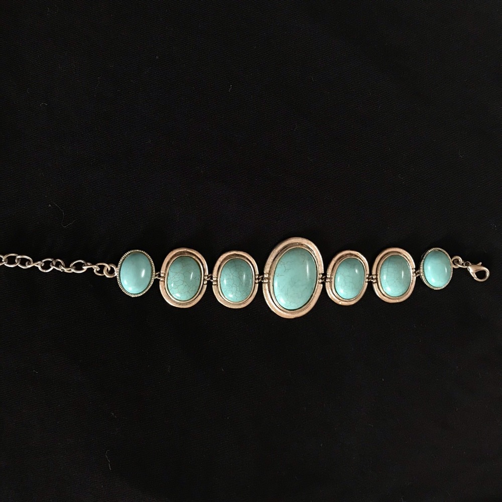 Silver and turquoise bracelet